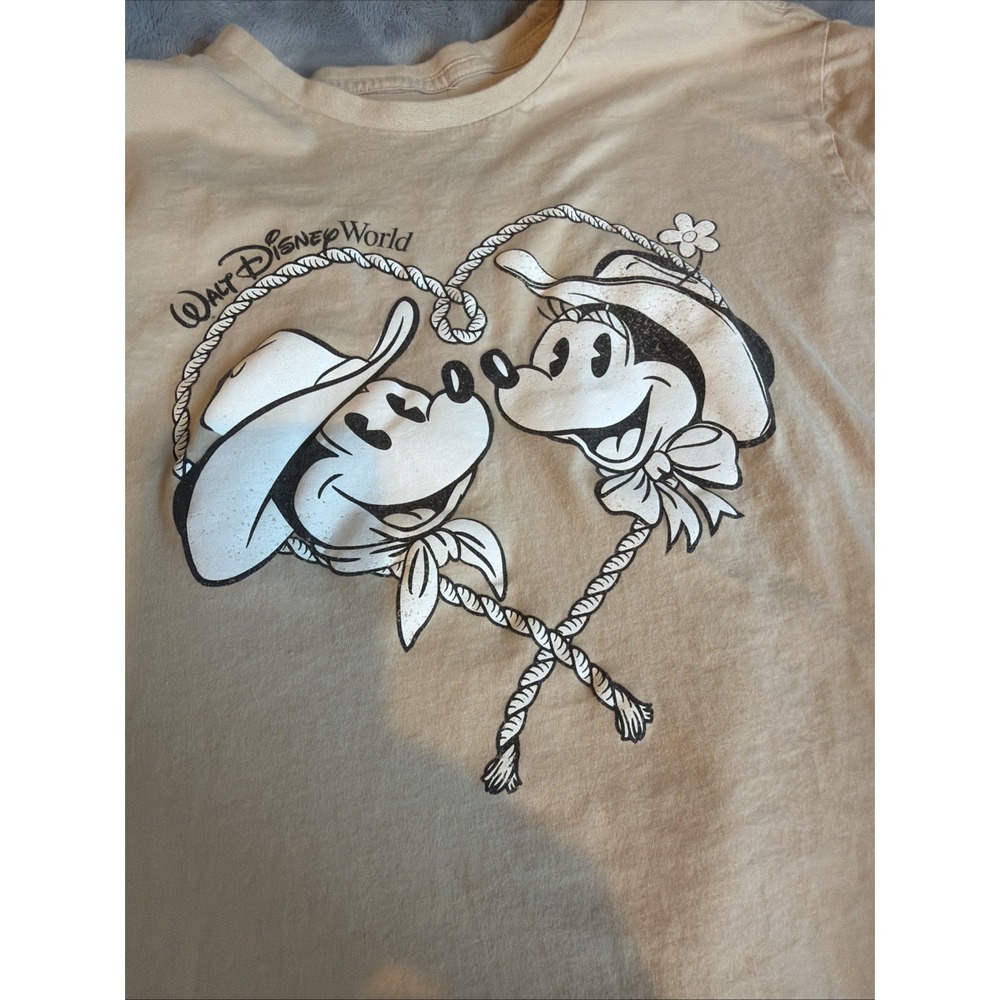 Disney Wild West Mickey And Minnie Mouse Adult Shirt XL X-Large - Picture 4 of 4